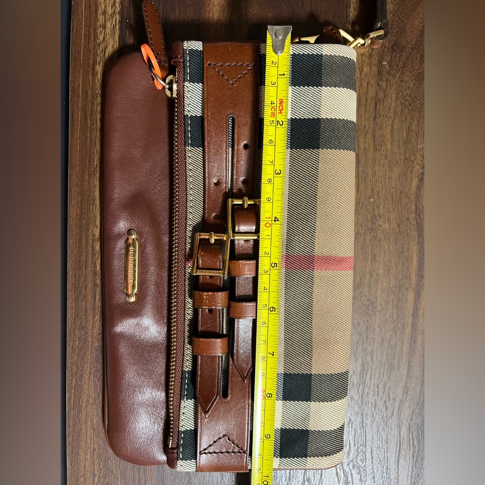 Burberry Plaid Clutch/Wristlet with Brown Leather Trim - Picture 15 of 16